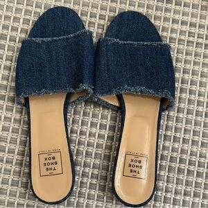 The Shoe Box Denim Sandals Size 6